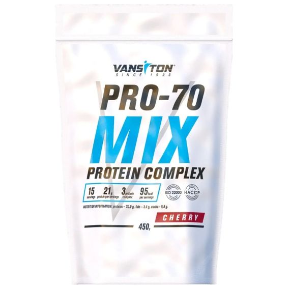 Протеїн Vansiton Pro-70 Mix 450 g /15 servings/ Cherry