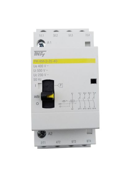 Контактор модульный РК-КМ-2-25-40 25А 230AC 4NO 4р 2мод. с ручным управлением Ny95504656 | Зображення 3