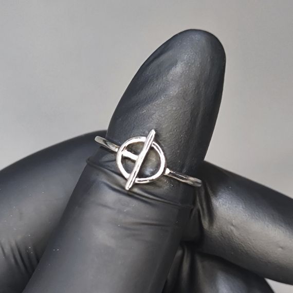 Кольцо #65 для фото ногтей (маникюра) цвет серебро