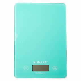 Ваги для кухні Sokany до 5 кг електронні на батарейках Lugi Бірюзовий SK-19027M