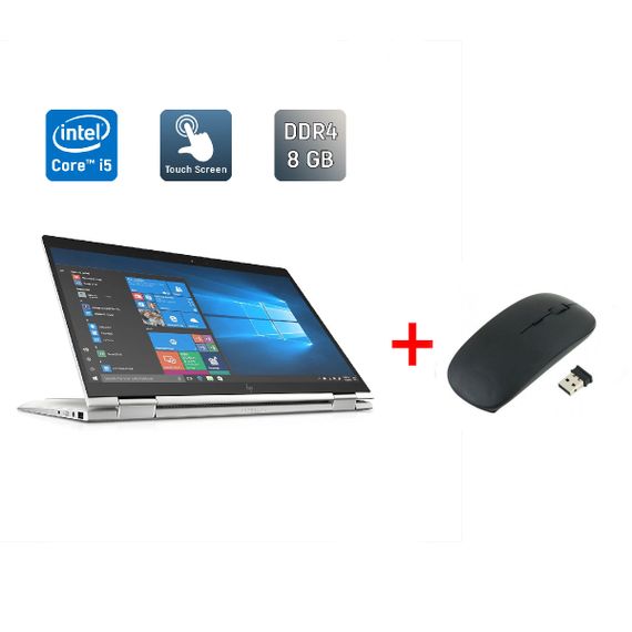 Ноутбук-трансформер HP EliteBook x360 1040 G5 / 14" (1920x1080) IPS Touch / Intel Core i5-8250U (4 (8) ядра по 1.6 - 3.4 GHz) / 8 GB DDR4 / 256 GB SSD / Intel UHD Graphics 620 / WebCam / TouchID / Windows 10 б/у + Подарок Беспроводная мышь / USB