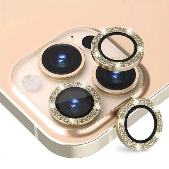 Захисне скло Metal Sparkles на камеру (в упак.) для Apple iPhone 15 Pro (6.1") /15 Pro Max (6.7") | Зображення 1