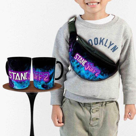 Подарунковий набір: Сумка-бананка + Кружка стендофф2 "Standoff 2" дитячий, для хлопчика (00245)