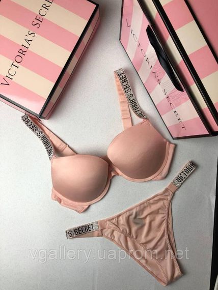 Комплект жіночої білизни Victoria's Secret 5 в 1 зі знімними бретелями (5 одиниць у комплекті) 75B, Малиновий, без подарункового