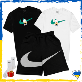 Набор шорты Nike Big Swoosh и футболки 2 шт Nike. Комплект Найк Биг Свуш XS/S