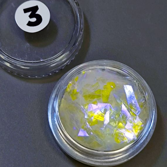 Битое стекло №3 для дизайна ногтей (полная баночка)