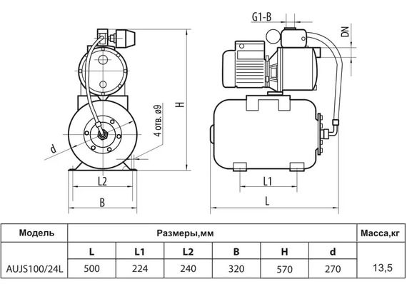 Насосна станція Rudes AUJS100/24L | Зображення 1