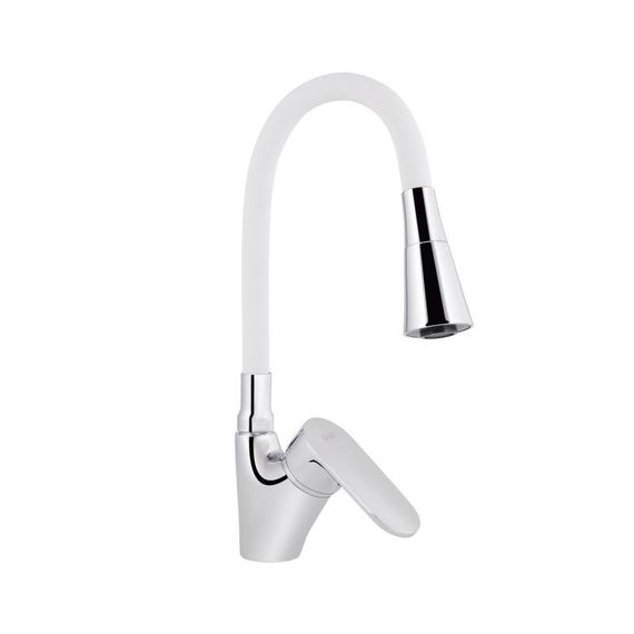 Змішувач для кухні Lidz Tani 007F3 з гнучким виливом (k40) LDTAN007F3WCR40423 Chrome/White