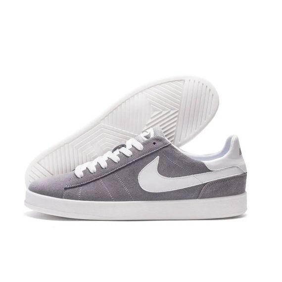 Демісезонні шкіряні (замш) кеди Nike колір сірий/білий