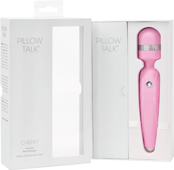 Роскошный вибромассажер PILLOW TALK - Cheeky Pink с кристаллом Swarovsky, плавное повышение мощности | Зображення 9