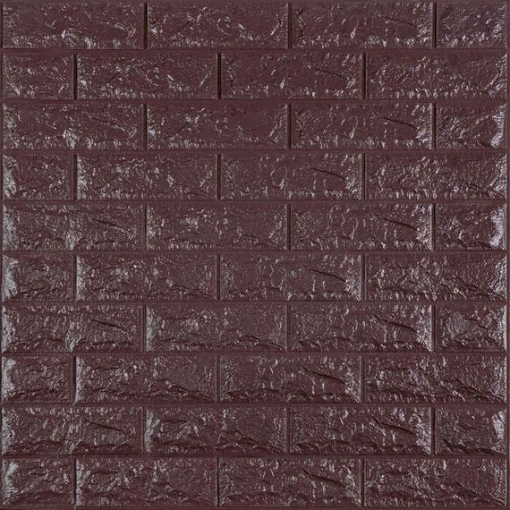 3D панель самоклеюча цегла баклажан-кава 700х770х7мм (018-7) SW-00000045