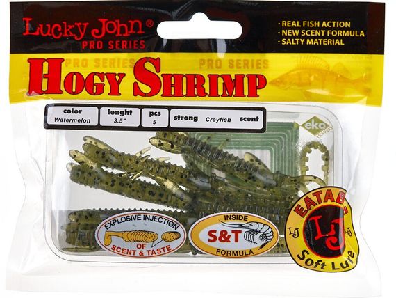 Виброхвосты съедоб. искусст. LJ Лаки Джон Pro Series HOGY SHRIMP 3.5in (08.90)/PA01 5шт. | Зображення 1
