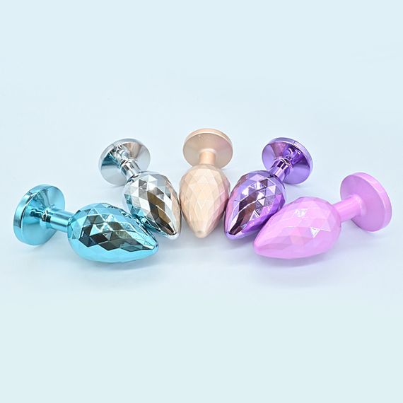 Набір анальних пробок з медичного сплаву з фасетним огранюванням та кристалом | Зображення 7