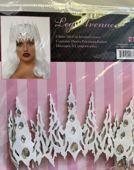 Корона із кристалами Glitter Die Cut Jeweled Crown від Leg Avenue, біла | Зображення 2