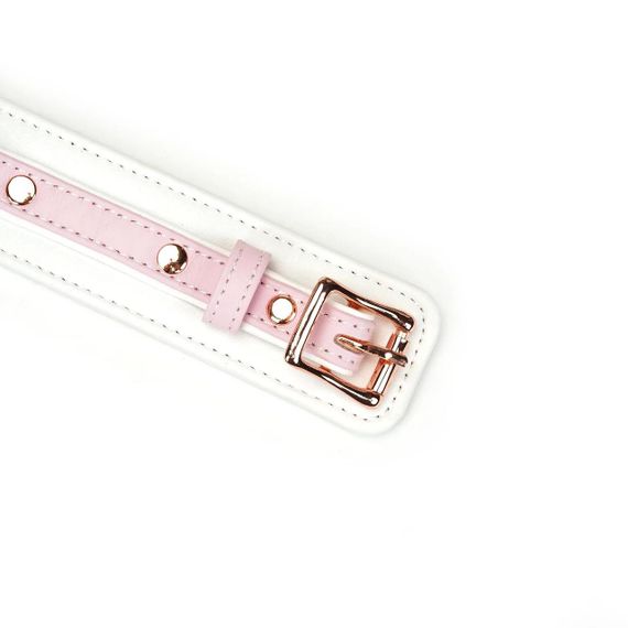 Ошейник с поводком Liebe Seele White & Pink Fairy Goat Leather Collar sexstyle | Зображення 3