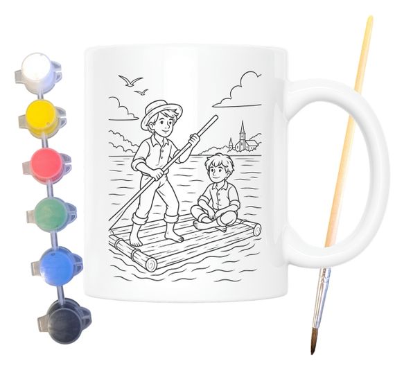 Набор для творчества кружка раскраска по мотивам Приключения Тома Сойера (Марк Твен) 330 мл белая (КР0180) | Зображення 1