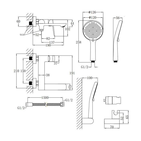 Смеситель для ванны Qtap Evia с поворотным изливом (c душевым гарнитуром) QTEVI260CRM47578 Chrome | Зображення 1