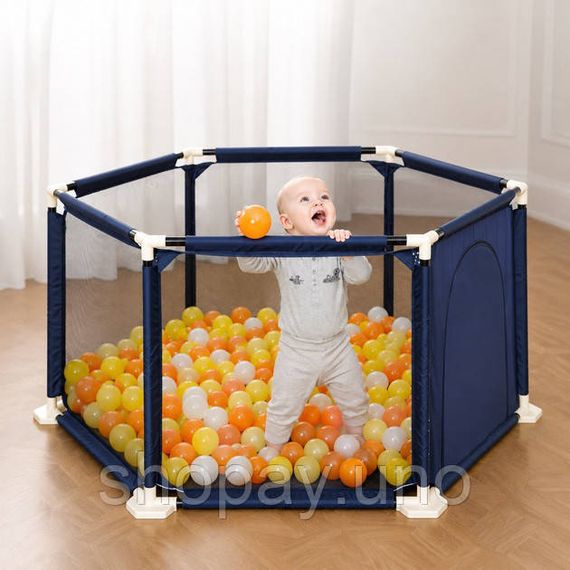 Детский игровой манеж для детей складной детский манеж 120х100х55см Blue RF-99 | Зображення 4