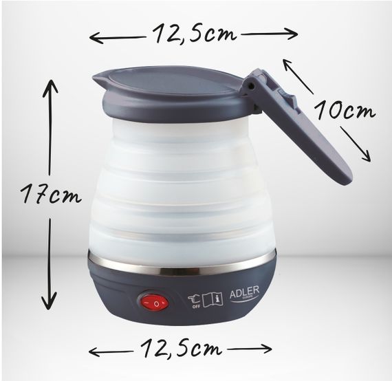 Электрочайник Adler AD 1279 складной силиконовый дорожный 0,6 л 750 Вт | Зображення 8