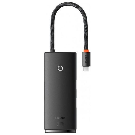 Перехідник HUB Baseus Lite Series 6in1 (Type-C to HDMI + 2xUSB 3.0 + PD+SD/TF) (WKQX05) Black