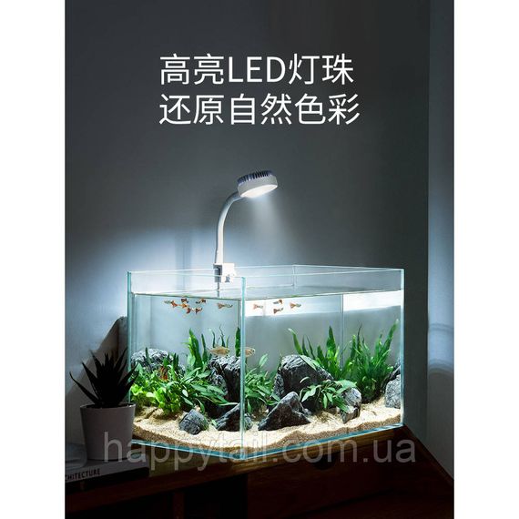 LED-світильник для нано-акваріума Nepall — USB, 5 Вт (Білий корпус, Гнучка ніжка) | Зображення 5