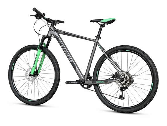 Велосипед горный 29" Crosser Solo рама 21", 1x12 L-TWOO AX, гидравлика Shimano MT200, воздушная вилка Зеленый