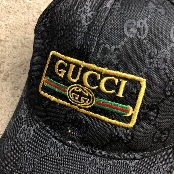 Кепка Baseball Hat Gucci Web Logo Square GG Supreme Canvas Black | Зображення 1