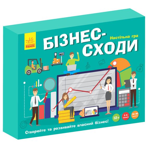 Настольная игра "Бизнес-лестница" РЛ902037У кубик, 5 фишек игроков