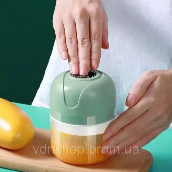 Акумуляторний міні подрібнювач для продуктів 250мл, з USB / Кухонний міні блендер для овочів | Зображення 1