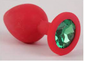 Анальная пробка, Red Silicone, Emerald S sexstyle