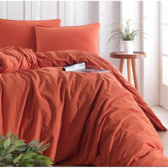 Комплект постельного белья SoundSleep Stonewash Adriatic евро orange кирпичный