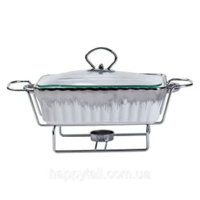 Мармит прямоугольный на 1 л фарфоровый с подогревом 31×16×11 см HP1019