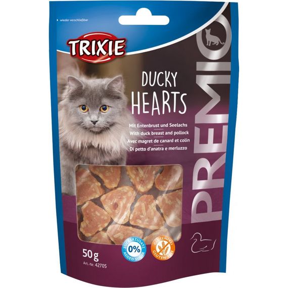 Ласощі Trixie Premio Ducky Hearts для котів сердечка з качкою та рибою 50 г | Зображення 2
