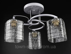 Люстра потолочная на 3 лампочки 6634B/3-wh Белый 27х38х38 см.