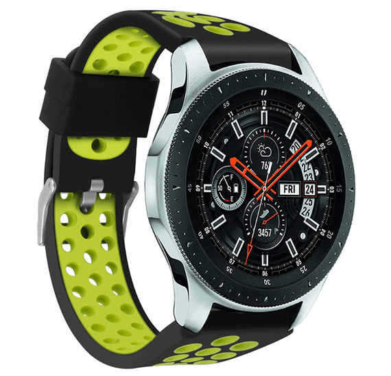 Спортивный ремешок с перфорацией для часов Samsung Galaxy Watch 46 mm SM-R800 - Black&Green