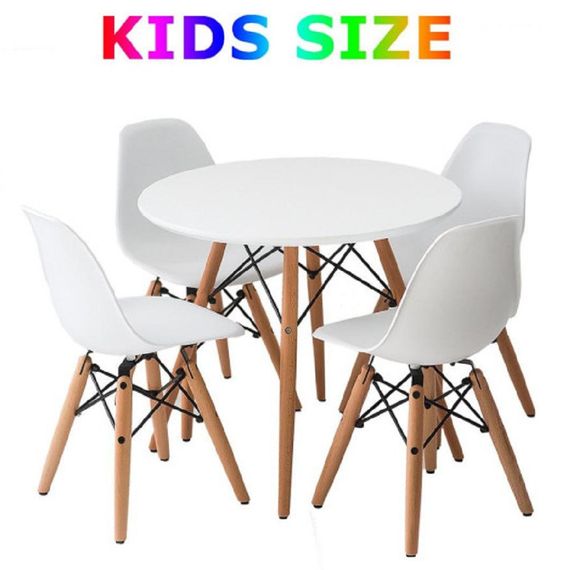 Стул детский Тауэр Вaby Eames DSW kids пластиковый белый, ножки дерево бук | Зображення 5