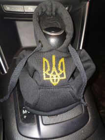 Чохол кофта Худі аксесуар на КПП  Car Hoodie тризуб чорний подарунок автомобілісту 10070