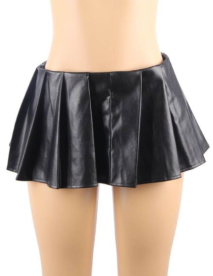 Корсет зі спідницею Star Night Sexy Leather та трусиками в комплекті, чорний, S sexstyle | Зображення 11