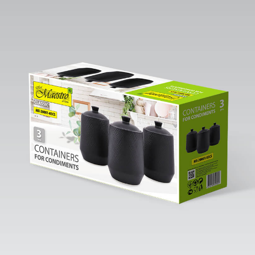 Набір ємностей "Black" 3шт 750мл Maestro MR-20001-03CS | Зображення 1
