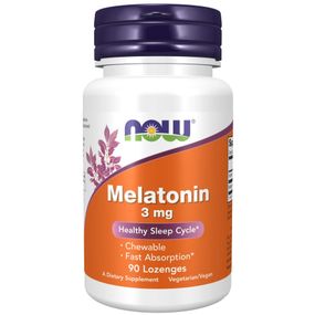 Мелатонин, Melatonin, Now Foods, 3 мг,  90 леденцов