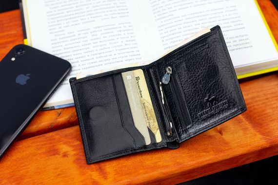 Черное маленькое портмоне на магните с зажимом MARCO COVERNA MC-101Н-1 | Зображення 8