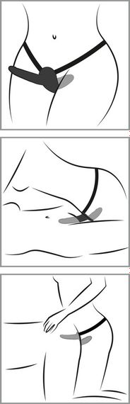 Страпон - Double Strap On Black Silicone sexstyle | Зображення 7