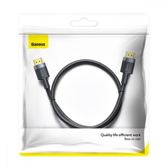 Дата кабель Baseus HDMI Cafule Series 4KHDMI Male To 4KHDMI Male (1m) (CADKLF-E) Черный | Зображення 5