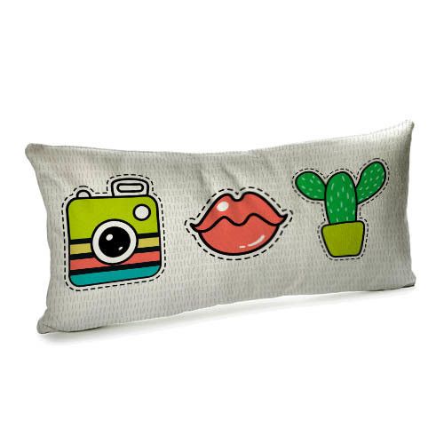 Подушка для дивану оксамитова Instagram смайли 50x24 см (52BP_17L021)