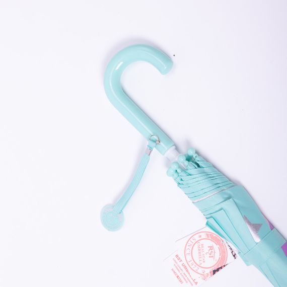 Класична дитяча парасолька-тростина механічна з поліестеру міцна надійна 8 спиць діаметр 89 см М'ятний HP-23-12M | Зображення 7