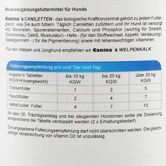 Витамины Canina Caniletten комплекс для взрослых собак, 1000 г (500 табл) | Зображення 1