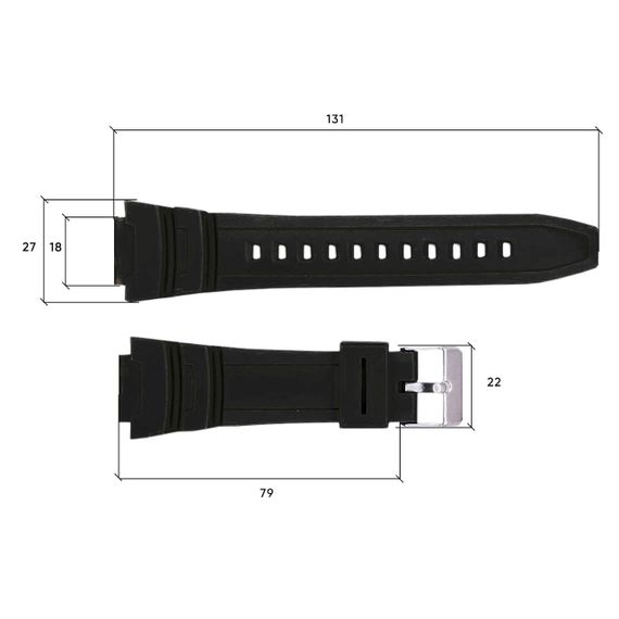 Ремешок для часов Skmei 1454BKBK Black-Black | Зображення 2