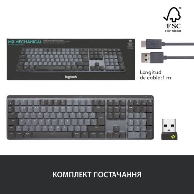 Клавиатура Logitech MX Mechanical Wireless Illuminated Performance Graphite (920-010757) | Зображення 4