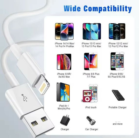 Зарядной кабель для Apple iPhone, USB Type-A/Lightning (1 метр) | Зображення 7