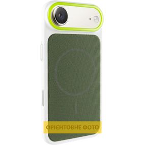 Чохол PC Textile Hybrid with Magnetic Fit для Apple iPhone 17 Air (6.5") White / Green